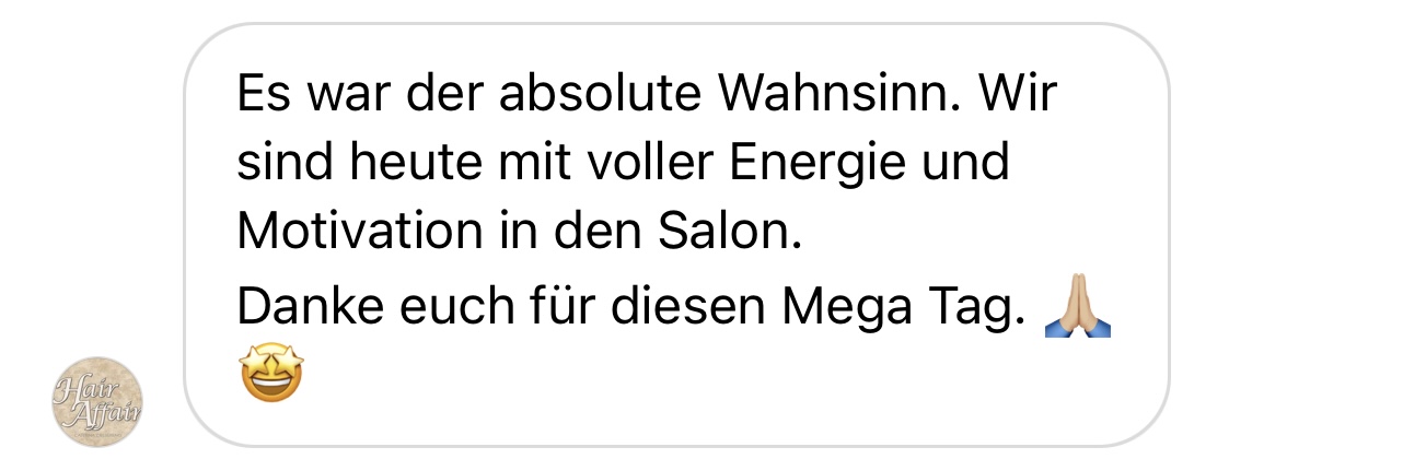 Begeisterte Teilnehmer-Nachricht