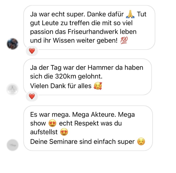 Direktnachricht von einer Teilnehmerin
